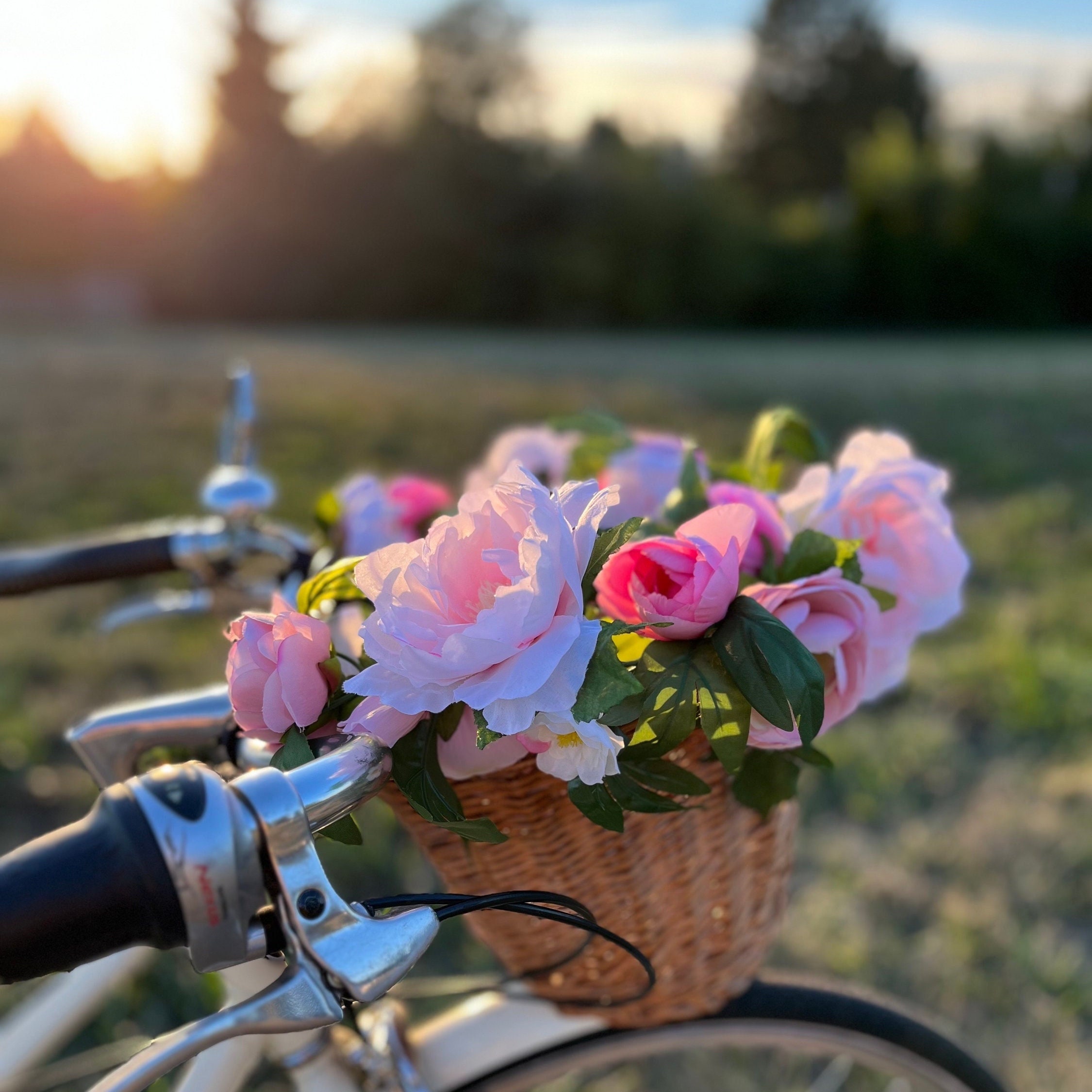 Flower bike basket deals