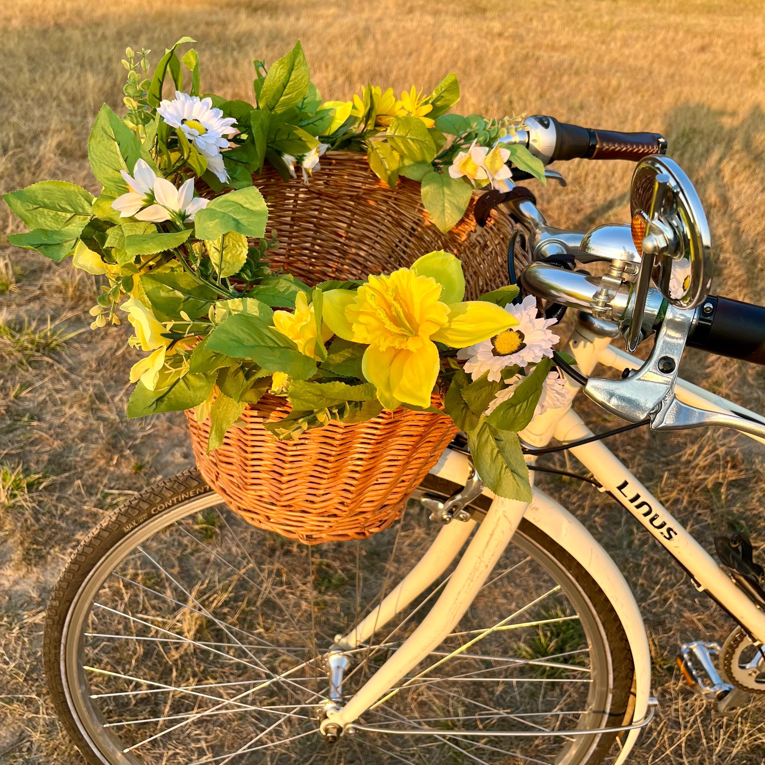 Yellow basket bike sale