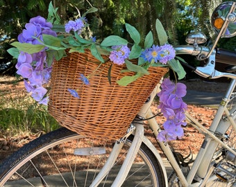 Purple basket for bike hotsell