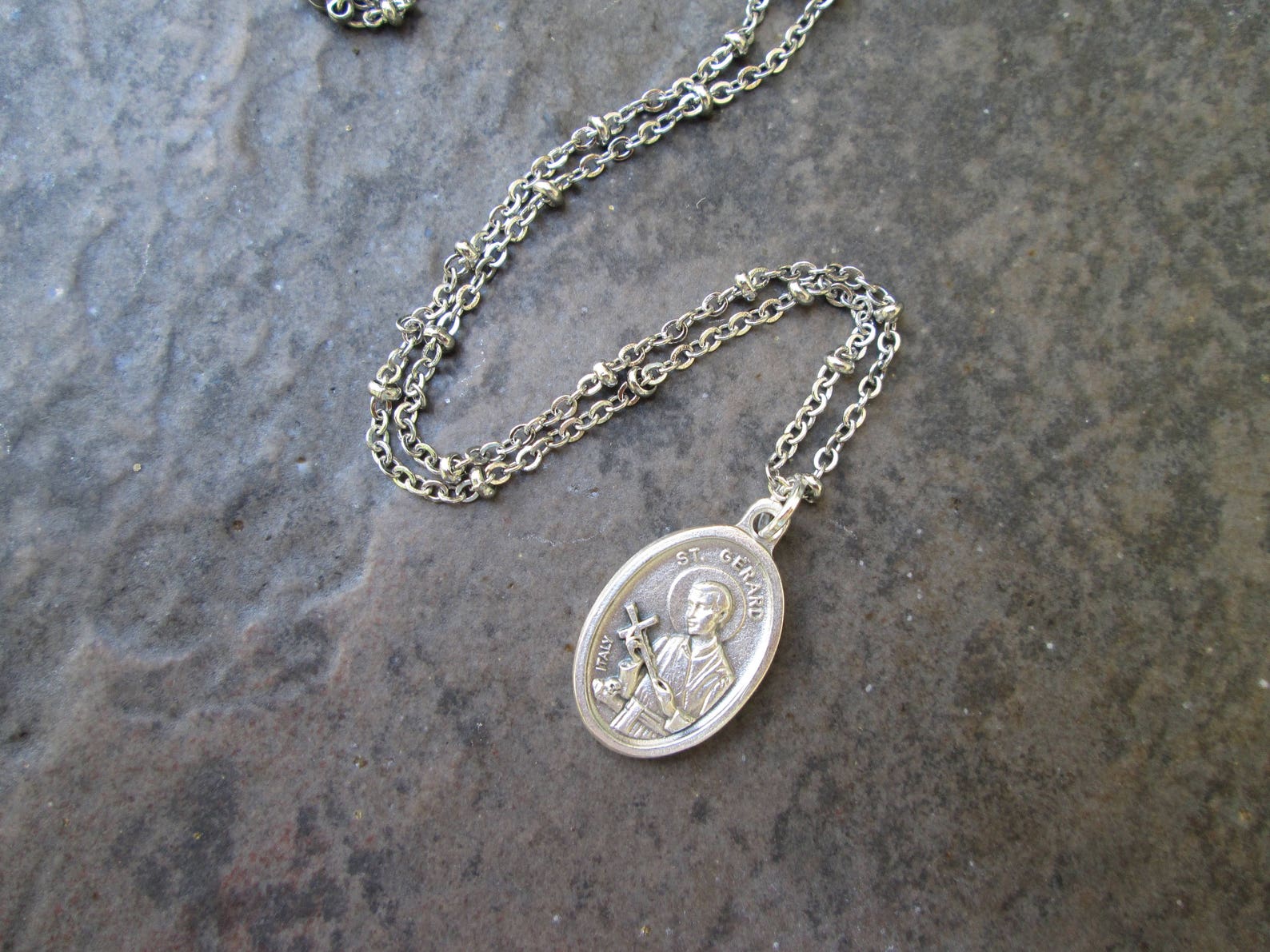 Saint Gerard Medal Necklace With Stainless Steel 19 Etsy