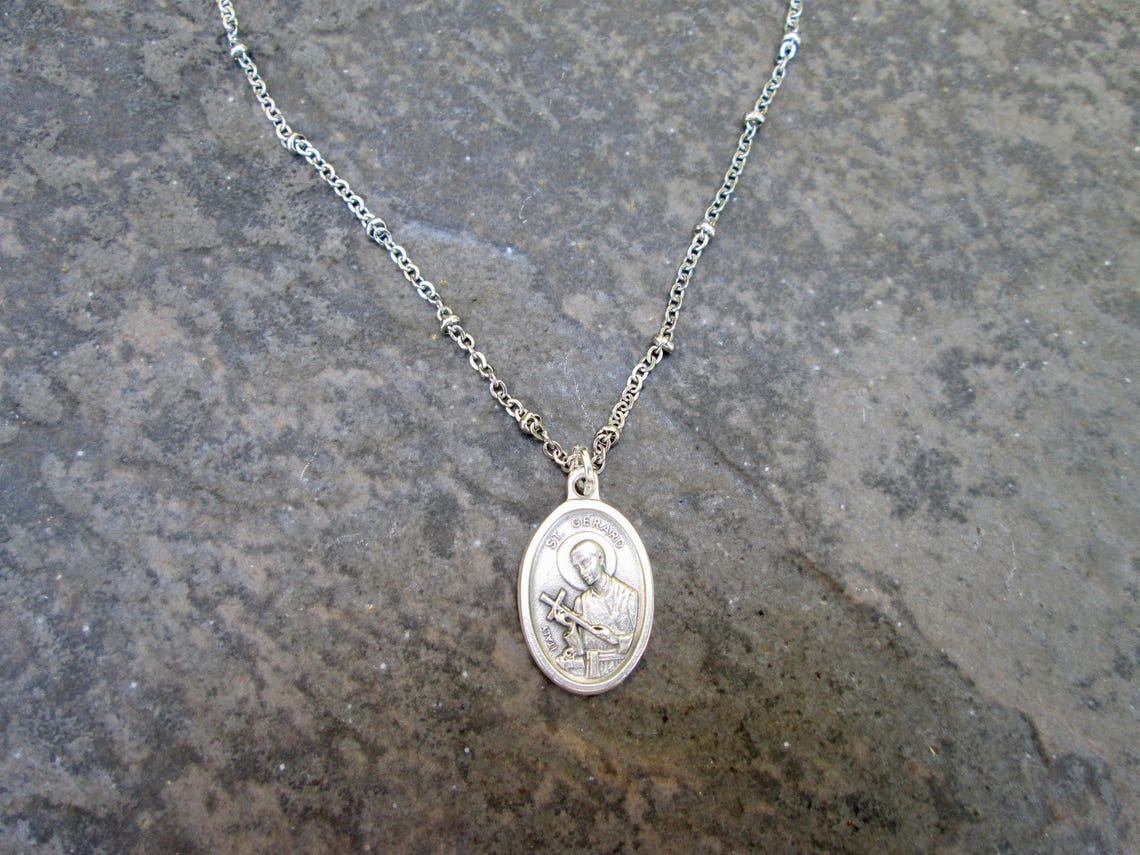Saint Gerard Medal Necklace With Stainless Steel 19 Etsy