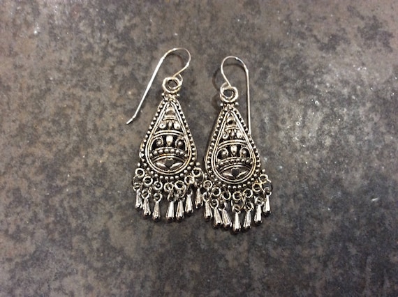 Silver Filigree Chandelier Earrings With Sterling Silver Filigree Chandelier Earrings, Sterling Filigree Chandelier Earrings