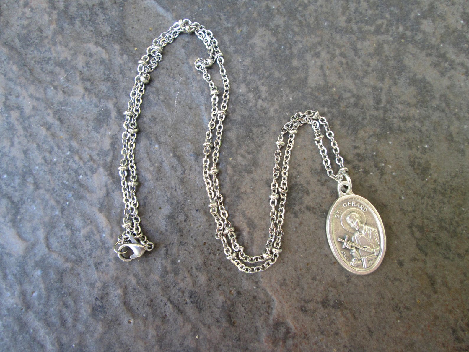 Saint Gerard Medal Necklace With Stainless Steel 19 Etsy
