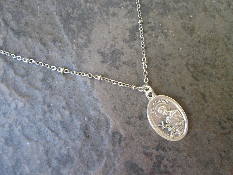 Saint Gerard Medal Necklace With Stainless Steel 19 Etsy