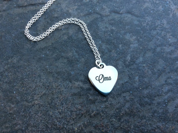 Oma necklace or bangle bracelet German Grandmother bracelet or necklace Sterling Silver chain Adjustable bangle