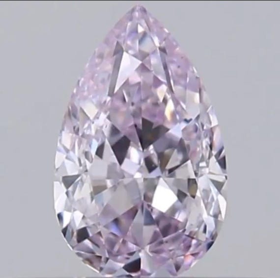 0.25cents GIA Certified Pear Cut Natural Diamond Color-Fancy Light Pinkish Purple/Clarity-VS2 Loose Diamond