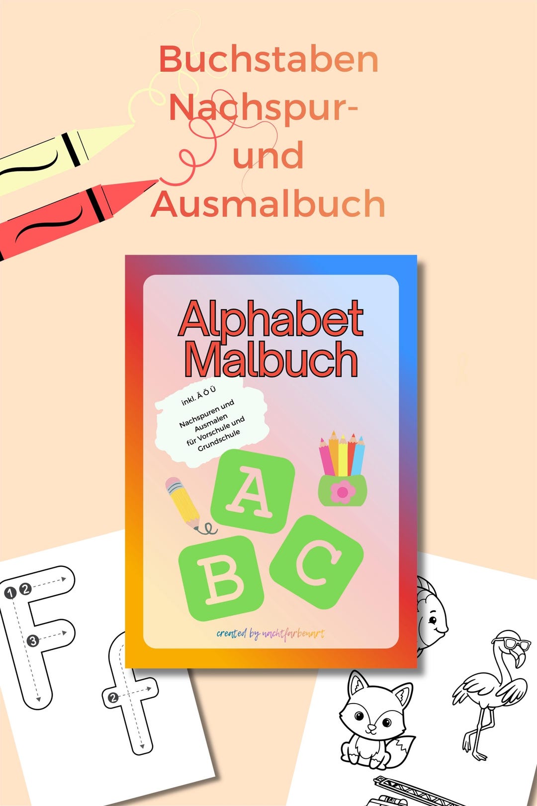 Learning ABC Made Easy – Alphabet Coloring Book With Ä Ö Ü – PDF for ...