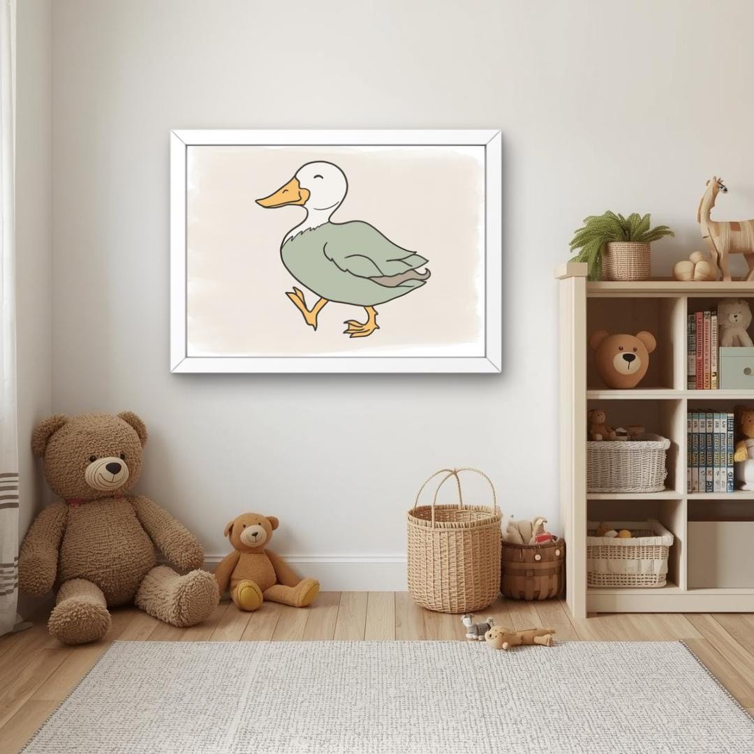 Montessori Duck Nursery Wall Art – Neutral Baby & Toddler Room Decor ...