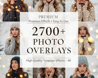 Bundel met 2700+ fotobewerkingsoverlays | Lichtlekken, bokeh, texturen (PNG, JPG)
