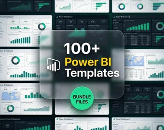 100+ Power BI Templates Bundle | KPI Dashboards, Business Analytics Reports (PBIX Files)