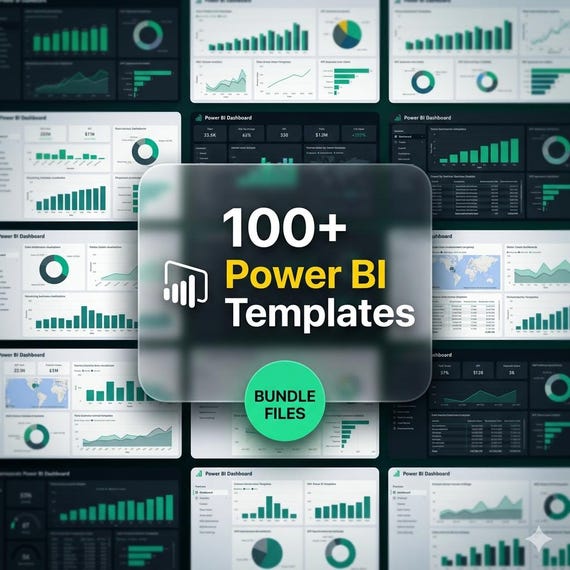 100+ Power BI Templates Bundle | KPI Dashboards, Business Analytics Reports (PBIX Files)