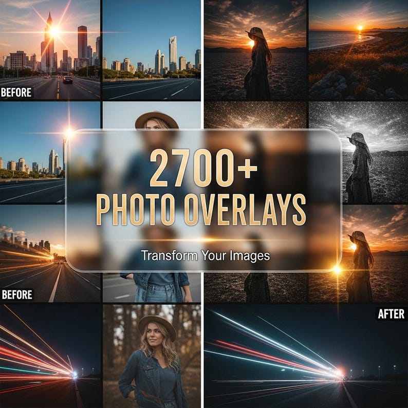 2700+ Photo Editing Overlays Bundle | Light Leaks, Bokeh, Textures (PNG ...