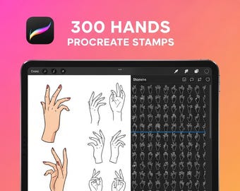 Bundel 300 Procreate-handstempels | Vormen en abstracte stempelborstels voor voortplanting