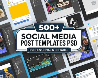 500 Social Media Post Templates PSD Bundle | Instagram Post, Marketing Graphics Pack Photoshop