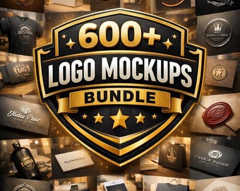 Bundel 600+ realistisch logo mock-ups | Presentatiesjablonen voor PSD-branding