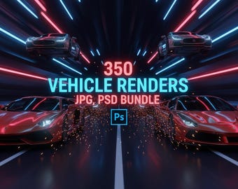 350 auto- en voertuigweergaven | Automotive Graphics Assets (JPG en PSD)