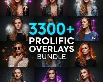 Bundel met 3300+ foto-overlays | PNG en JPG voor Photoshop-bewerking