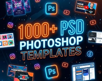 1000 PSD Templates Bundle | Editable Photoshop Designs (Instant Download)
