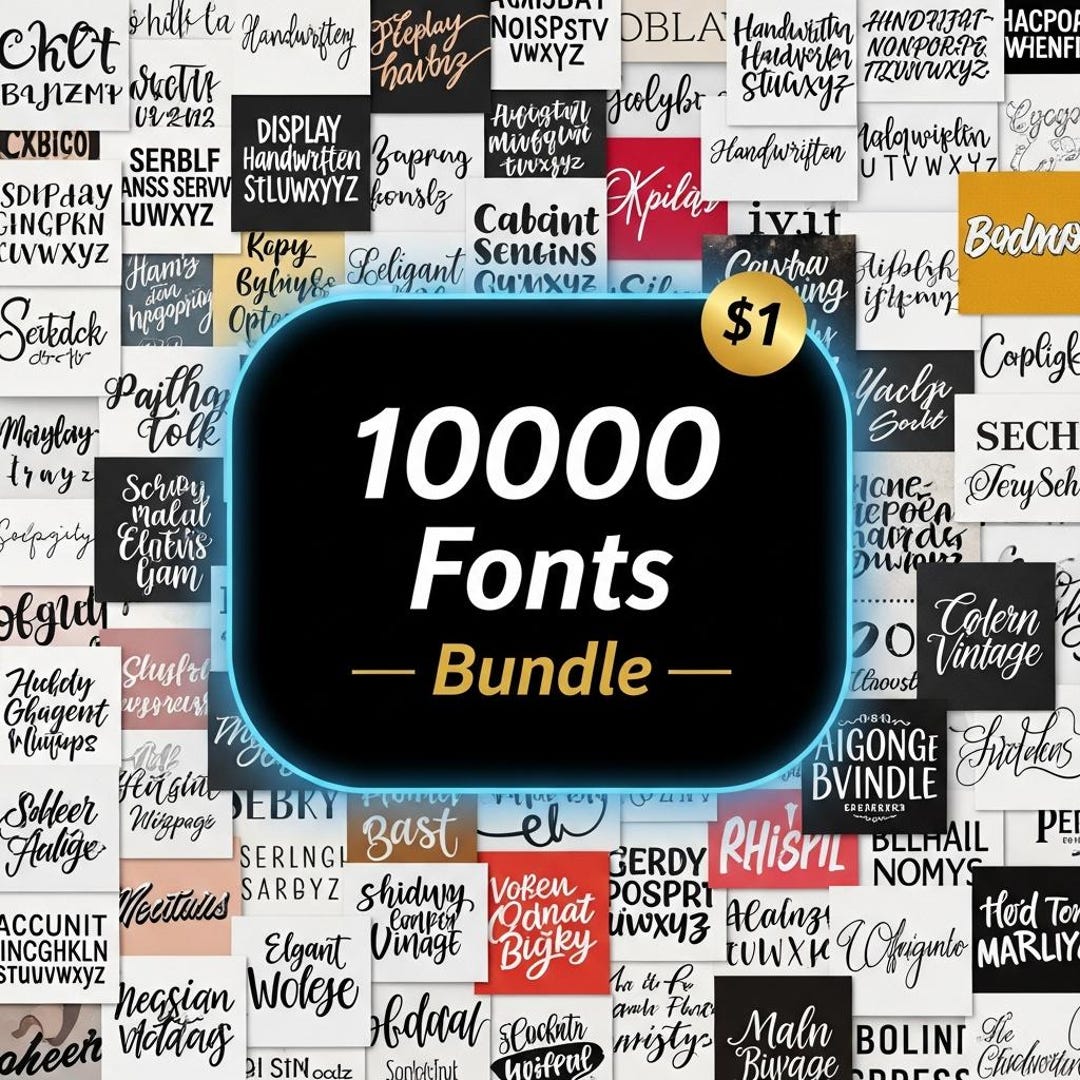 10,000+ Ultimate Font Bundle | Modern, Script, Serif, Sans, Display ...