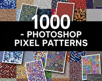 Bundel 1000 Photoshop-pixelpatronen | Naadloze pixeltexturen | Retro | Toolkit grafisch ontwerp