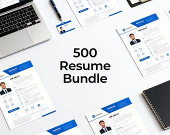 500 CV-bundelsjablonen | ATS-vriendelijke cv-ontwerpen en sollicitatiebriefsjablonen, bewerkbaar woord, canvas