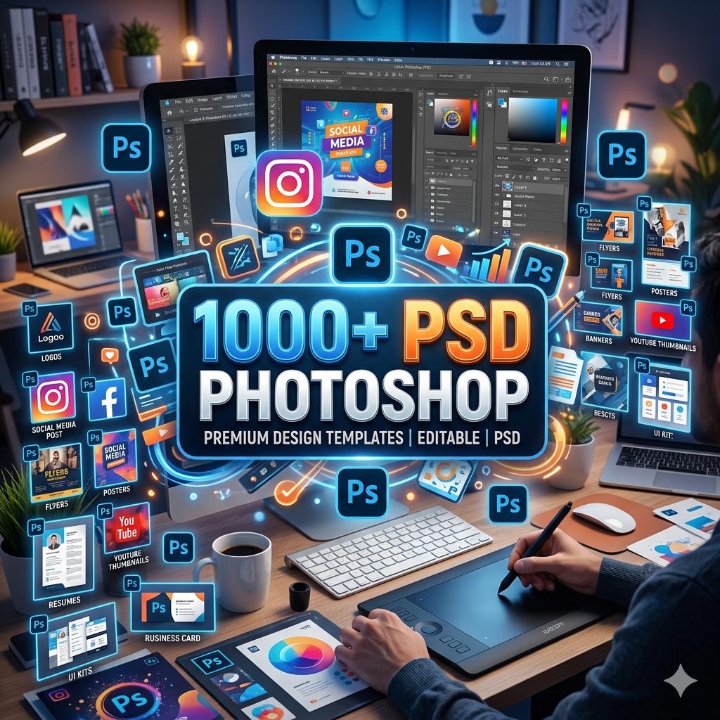 1000 PSD Templates Bundle | Editable Photoshop Designs (instant ...