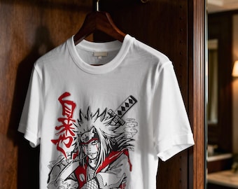Jiraiya Sannin T-Shirt, Anime Manga Stil, Japanisch 90er Jahre Streetwear