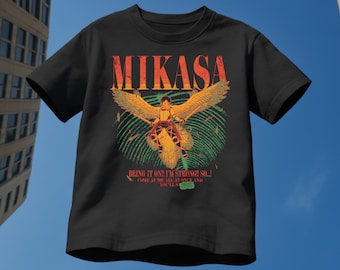 Mikasa Ackerman T-Shirt, Attack on Titan Anime Streetwear, Japanese Manga Style