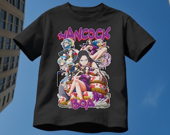 Boa Hancock T-Shirt, Pirat Kaiserin Bootleg Style, japanische Anime Streetwear