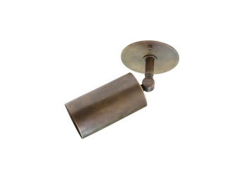 Mid Century Modern Brass Adjustable Spotlight | Minimalist Cylinder Wall Lamp & Ceiling Light | Reading Lamp