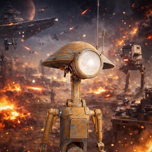 Levensgrote sciencefiction-werkplaatsdroid (ca. 120 cm) | Handgemaakt 3D-geprint figuur | 4 varianten beschikbaar