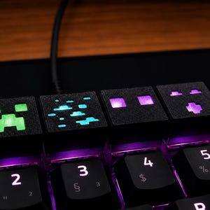 Pixel Inspired Artisan Keycaps – MX Cherry Compatible – 3D Printed Gaming Keycaps