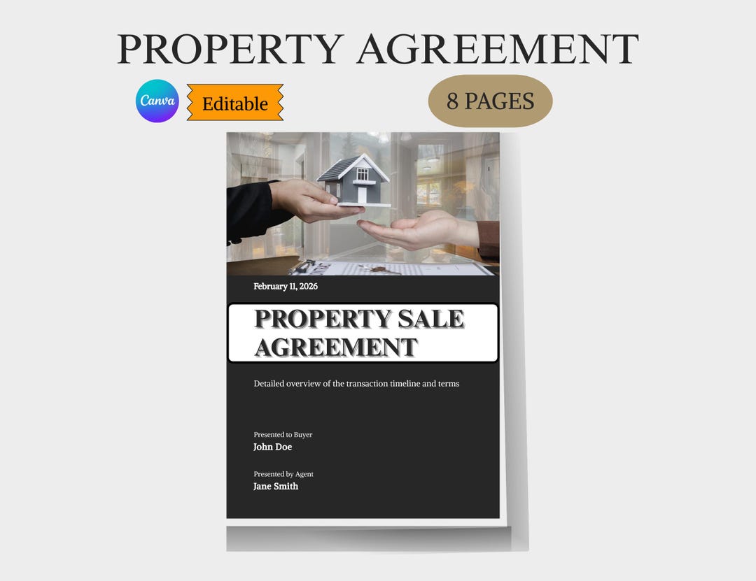 Prop Contract Real Estate Contract Template | Property Agreement (digital Download A4 ...