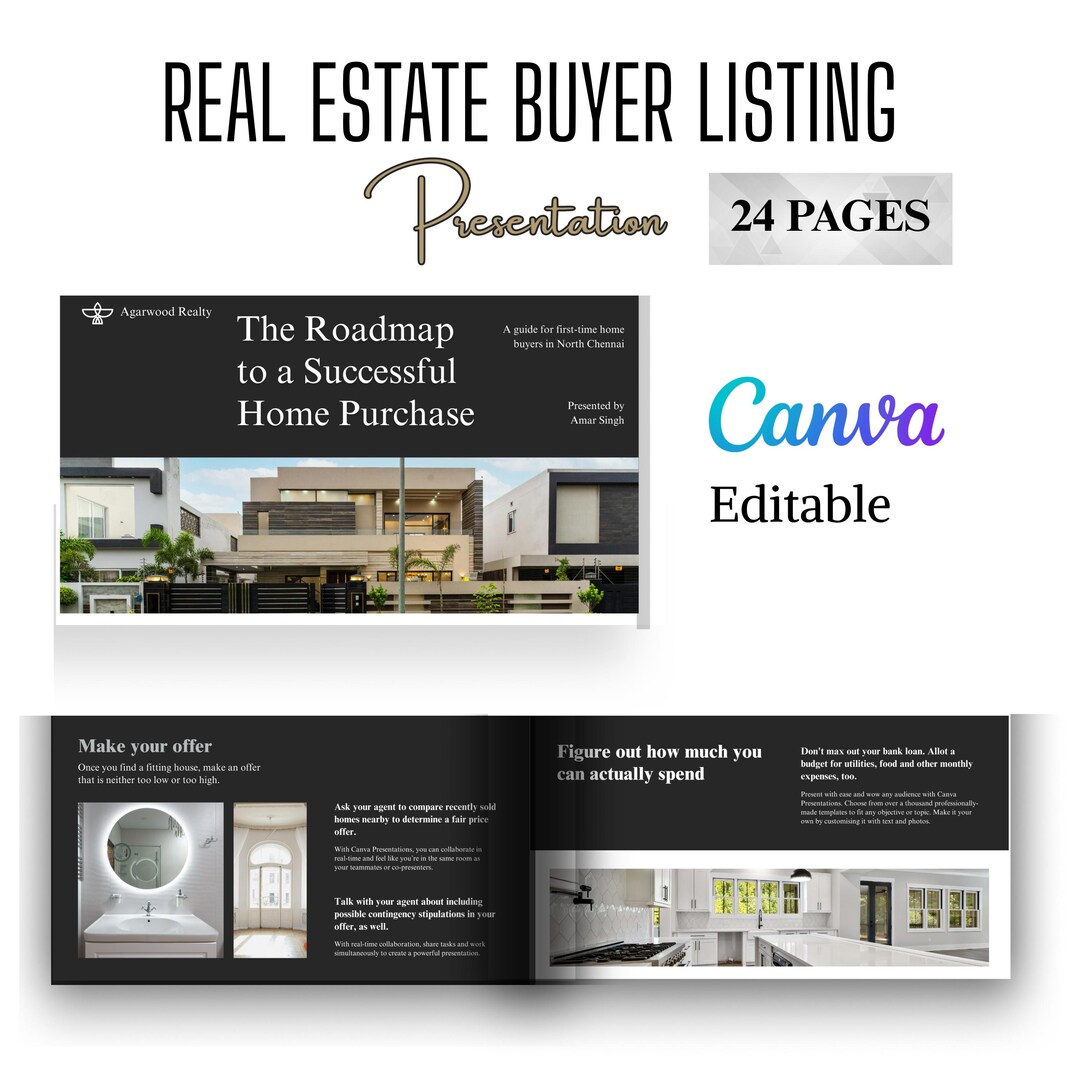 Real Estate Buyer Listing Presentation Template | Canva Editable Slides ...
