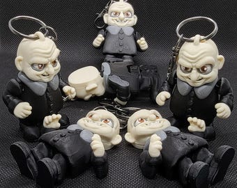 Horror Uncle Fester 3D Printed Keychain Figure (75mm) – Jointed PLA Toy