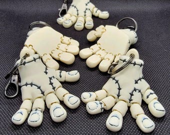 Custom keychain  Horror ThingY Hand Keychain, 75mm Jointed PLA Figure, Movie Inspired Accessory