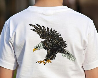 Flying Bald Eagle Embroidery Design, Patriotic Bird Digital File