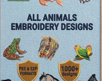 Animal Machine Embroidery Designs Mega Bundle | 1000+ PES, EXP Formats