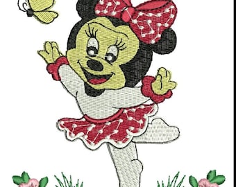 Ballerina Mouse Embroidery Design | Dancing Cartoon Character File (DST)