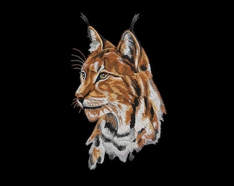 Realistic Bobcat Lynx Embroidery Design, Detailed Fur DST File