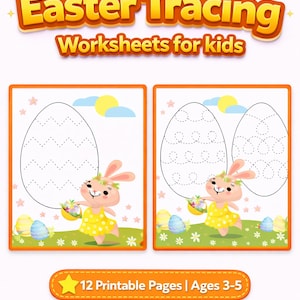 Easter Egg Tracing Worksheets for Preschoolers | Fine Motor Skills Activity (PDF)