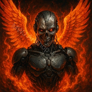 Cyberpunk/Cyborg Alien Wall Art – Set of 5 Sci-Fi Neon Prints | Digital Download