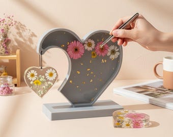 Heart Silicone Mold for Resin – Photo Frame Mold – DIY Epoxy Heart Ornament – Wedding Decor, Graduation Gift, Keepsake Mold, Home Decoration