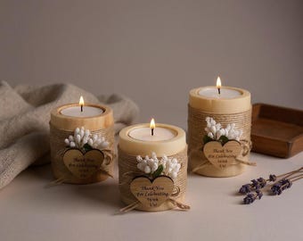 Wooden Tealight Candle Holders Ideal for weddings, Bridal showers, Baby showers, Birthday,Anniversary celebrations,Baptisms, 1st communions,