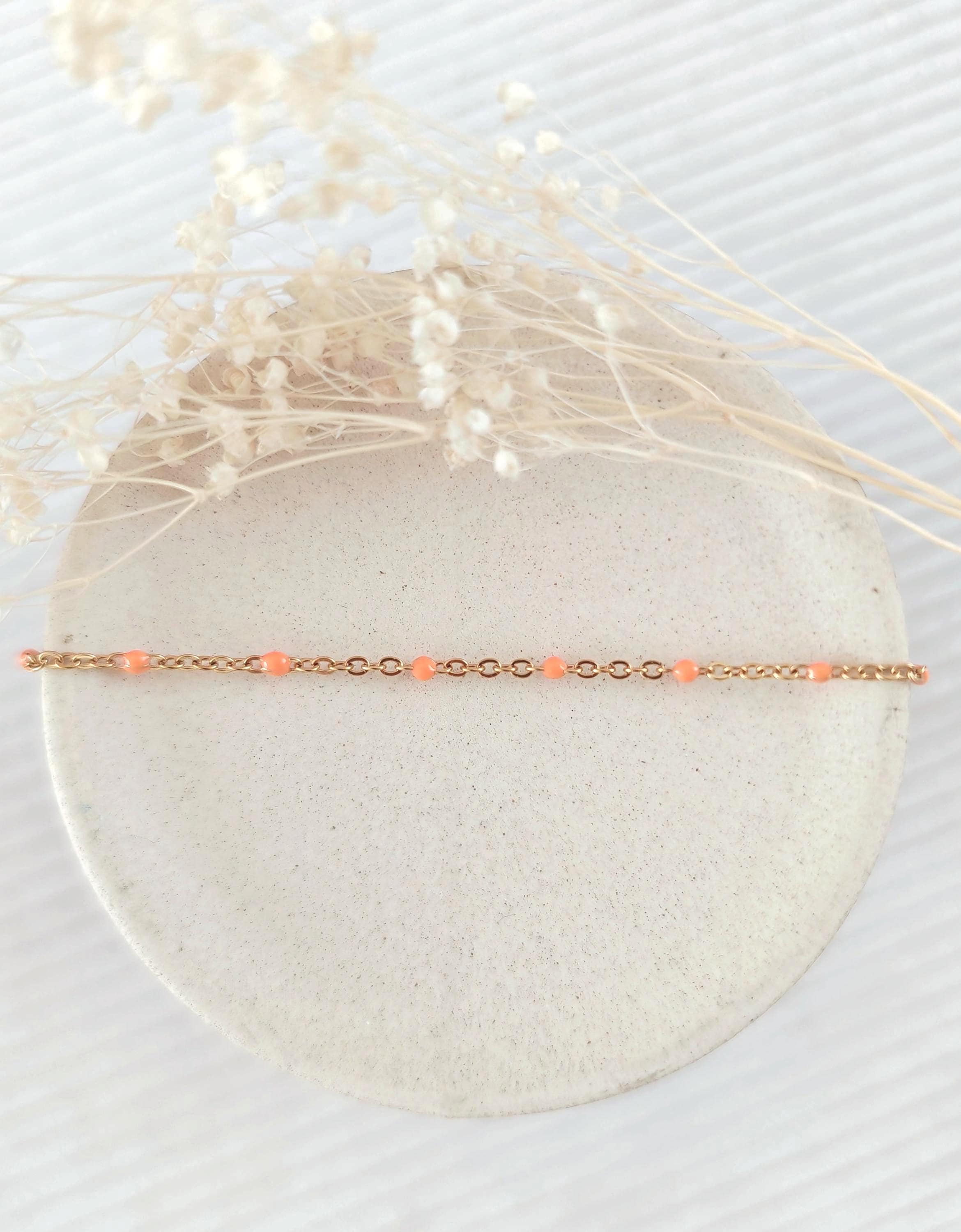 Bracelet perles argent et verre marin