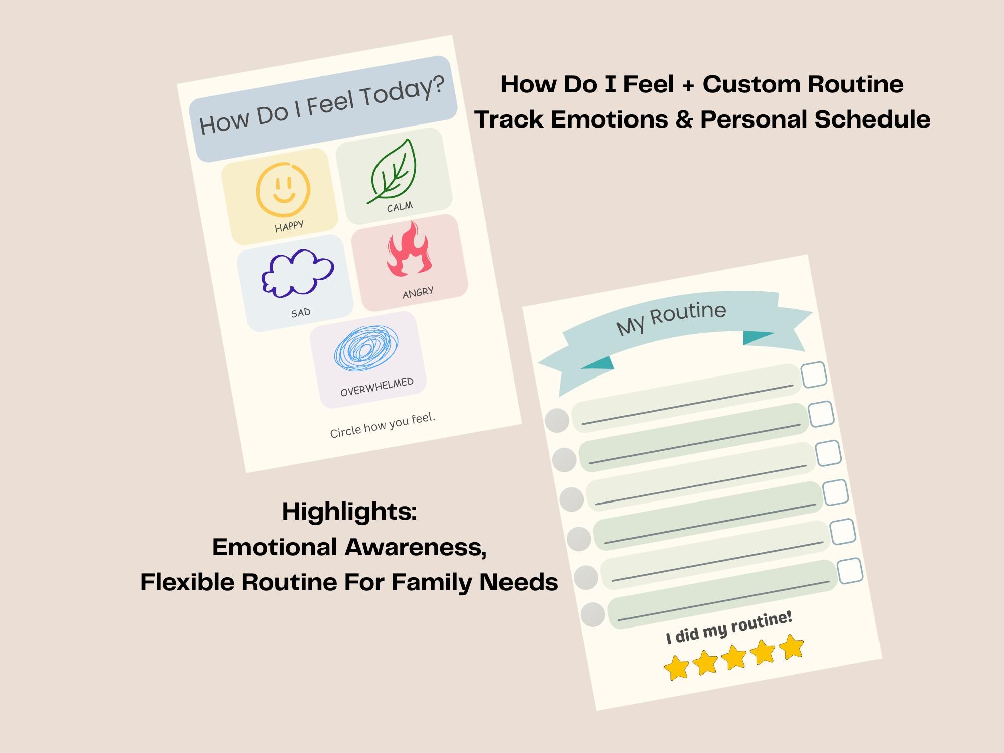 Autism Visual Routine Chart for Kids | Daily Schedule, Star Reward ...