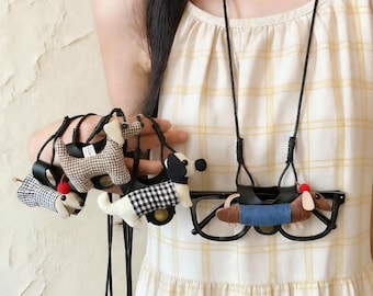 Cartoon Glasses Holder Necklace, Eyeglasses Clip For Neck, Dachshund Glasses Chain