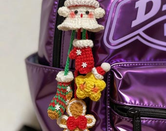 Christmas Ghost Ornament Craft, DIY Crocheted Gingerbread Keychain, Gift for Beginner with Video
