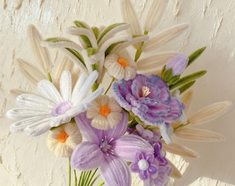 DIY Twisty Stick Bouquet, Gifts for her, Craft Pipe Cleaner Flower Bouquet Kit with Video