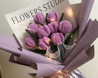 Craft Tulip Bouquet with Video, Gift for Mom/Teachers, DIY Twist Stick Flowers for Beginners